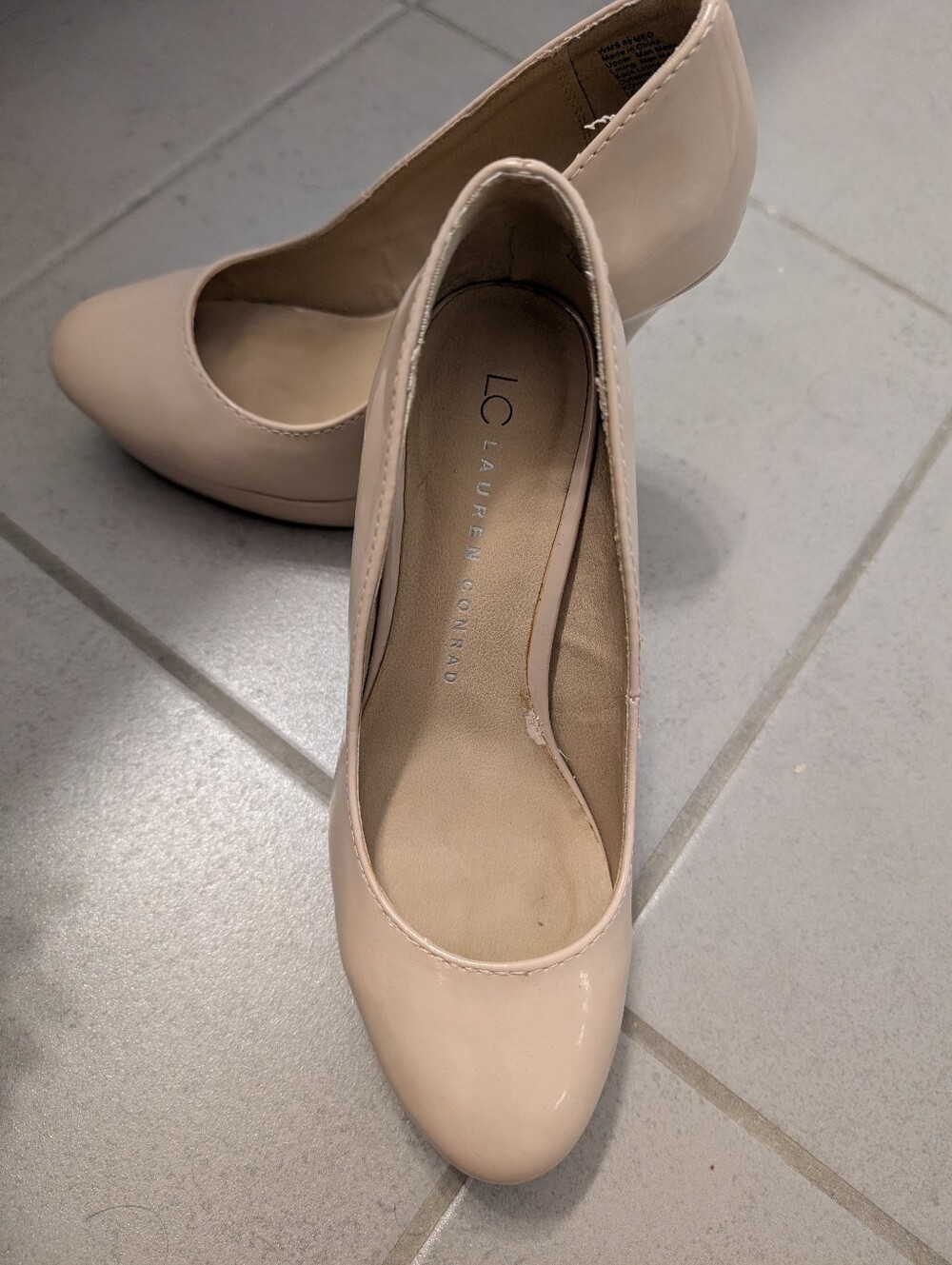 LC Lauren Conrad Beige Round-Toe Pumps